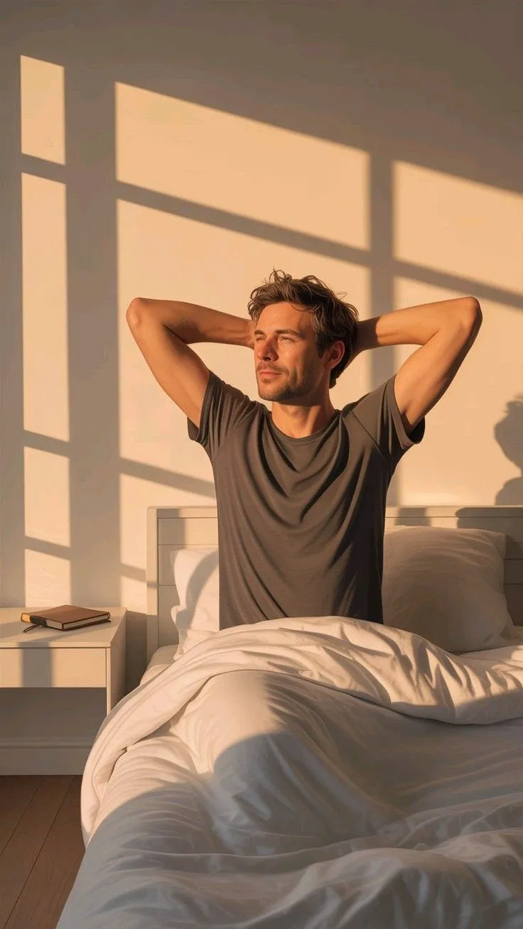 Person beginning a structured morning routine